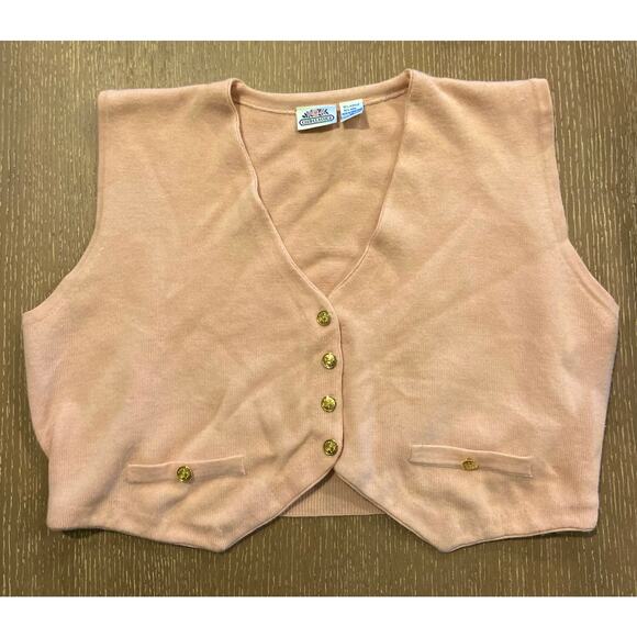 Club Classics Womens XL Vintage Pink Wool Knit Vest EUC - Picture 1 of 4